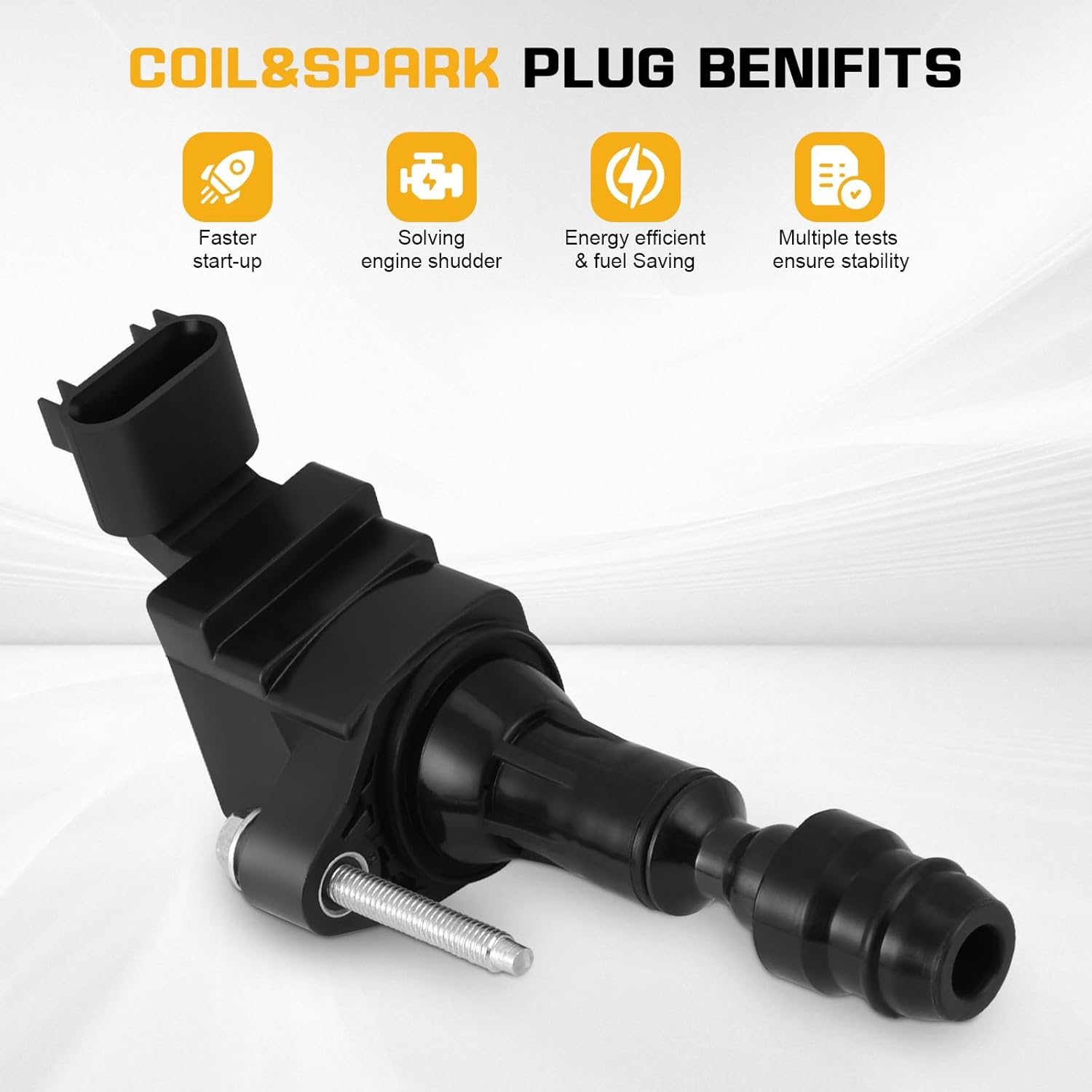 QYL Pack 4 Ignition Coil UF491 Compatible with Chevrolet Chevy GMC Pontiac Saturn Regal Verano Equinox Terrain LaCrosse Malibu HHR Cobalt G4 G5 G6 Solstice 2.0L 2.2L 2.4 for UF645 D522C C1552 12638824