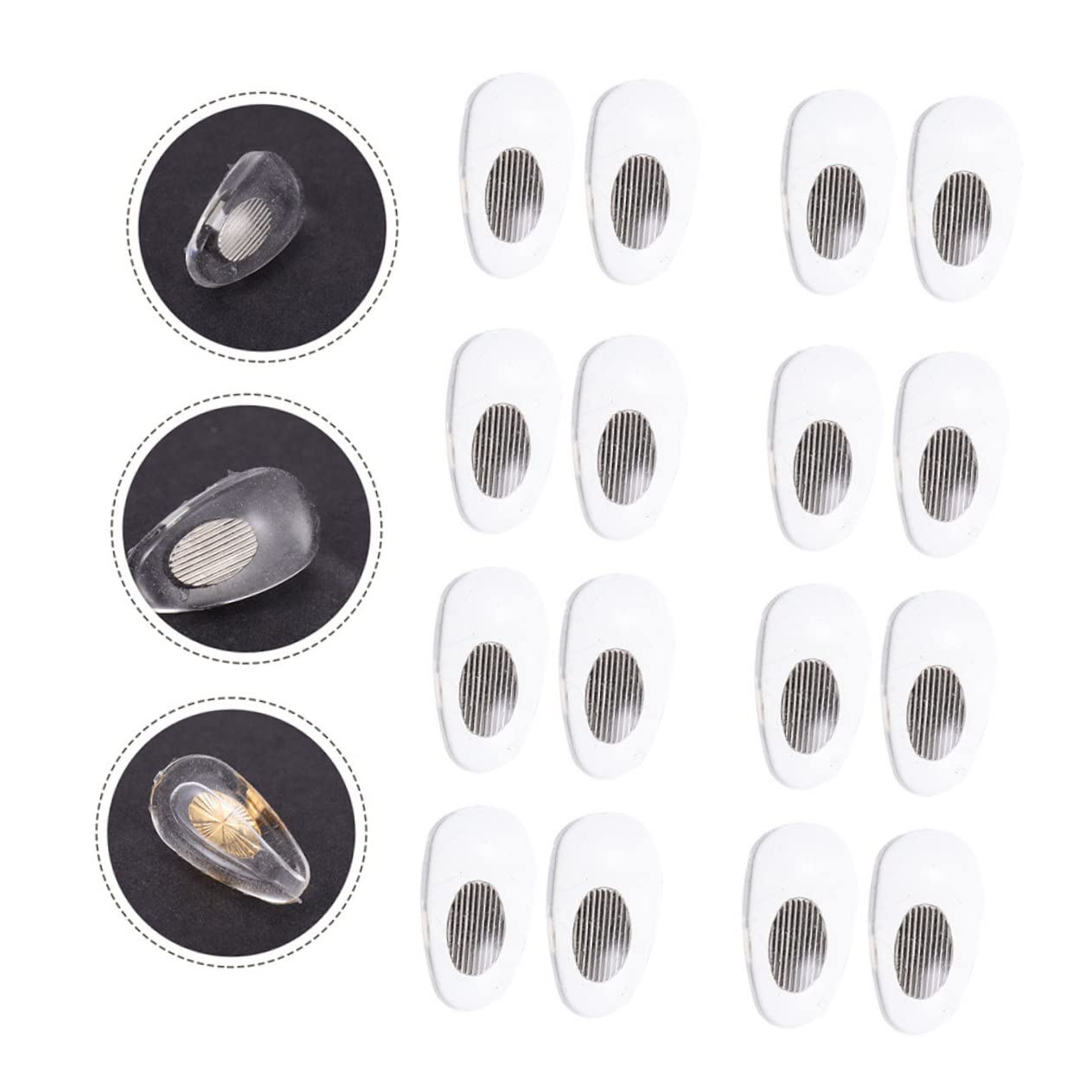 Didiseaon 60 Paires Plaquettes Nasales Protège-Nez pour Lunettes Verres Clairs Sangle De Pont De Lunettes Spectacle Coussinets De Soutien du Nez Tapis De Nez De Lunettes Gel De Silice Silver