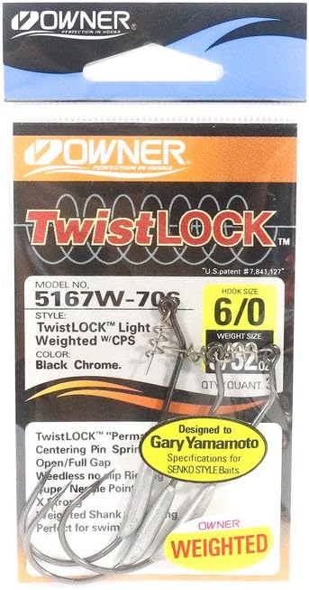 Owner 55167W Single Hook Weighted Twist Lock Light, No. 6/0