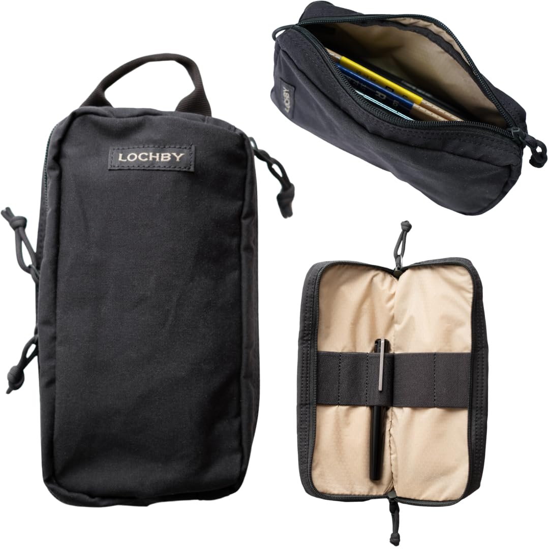 Venture Pouch | Multipurpose Tactical Mini Tool Bag | Durable Water Resistant Waxed Canvas | Dual-Sided Zipper Pouch | For Motorcycle, Bike, EDC, Pen, Pencil, Art, Tech & Travel