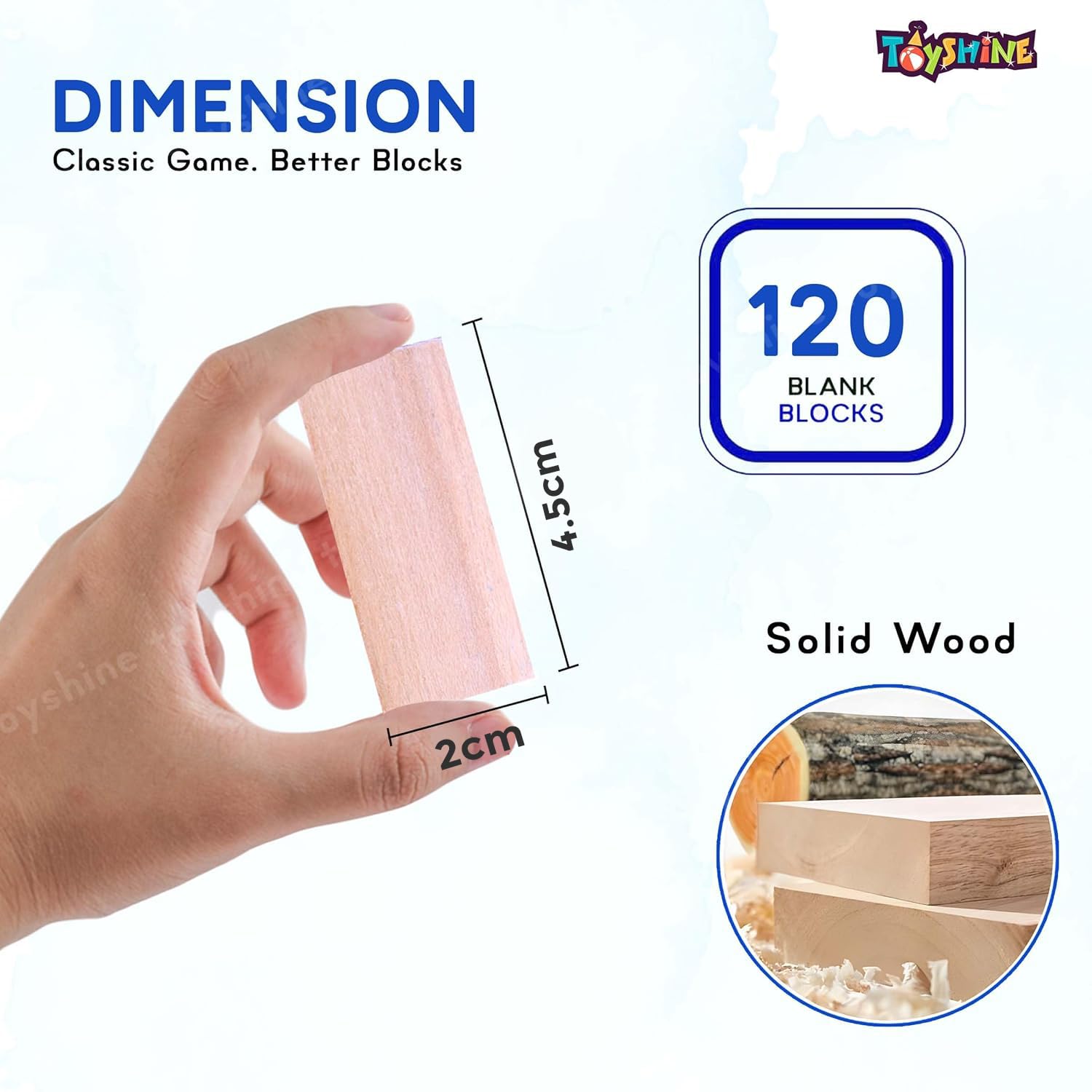 Toyshine 120 Pc All Natural Wooden Domino Blocks Set Domino Tile Bulk Building Racing Stacking Games Educational Toys for Kids Birthday Party Favor - Image 5 thumbnail