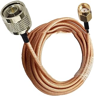 NOGRAX RG400 RP-SMA Male to N Male Double Shielded Copper Braid Coaxial Cable 50ohm 10/15/20/30/50CM 1/2/3/5/10M (Color : 20cm)