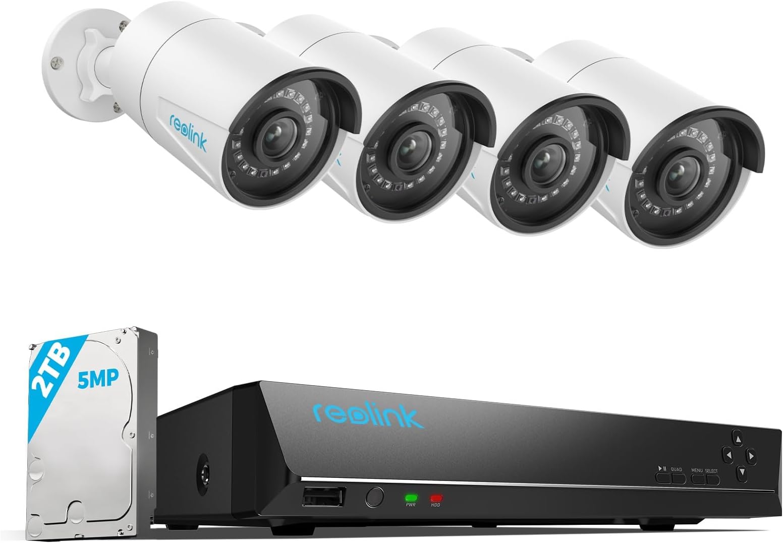 Amazon.com: REOLINK 8CH 5MP Security Camera System, 4pcs Wired PoE ...