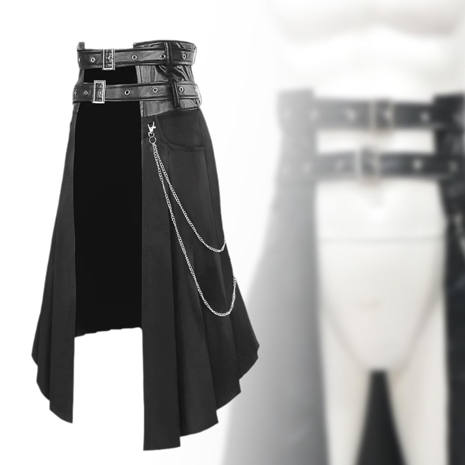 Falda para hombre Estilo vintage Cinturón ajustable Cosplay Falda diaria