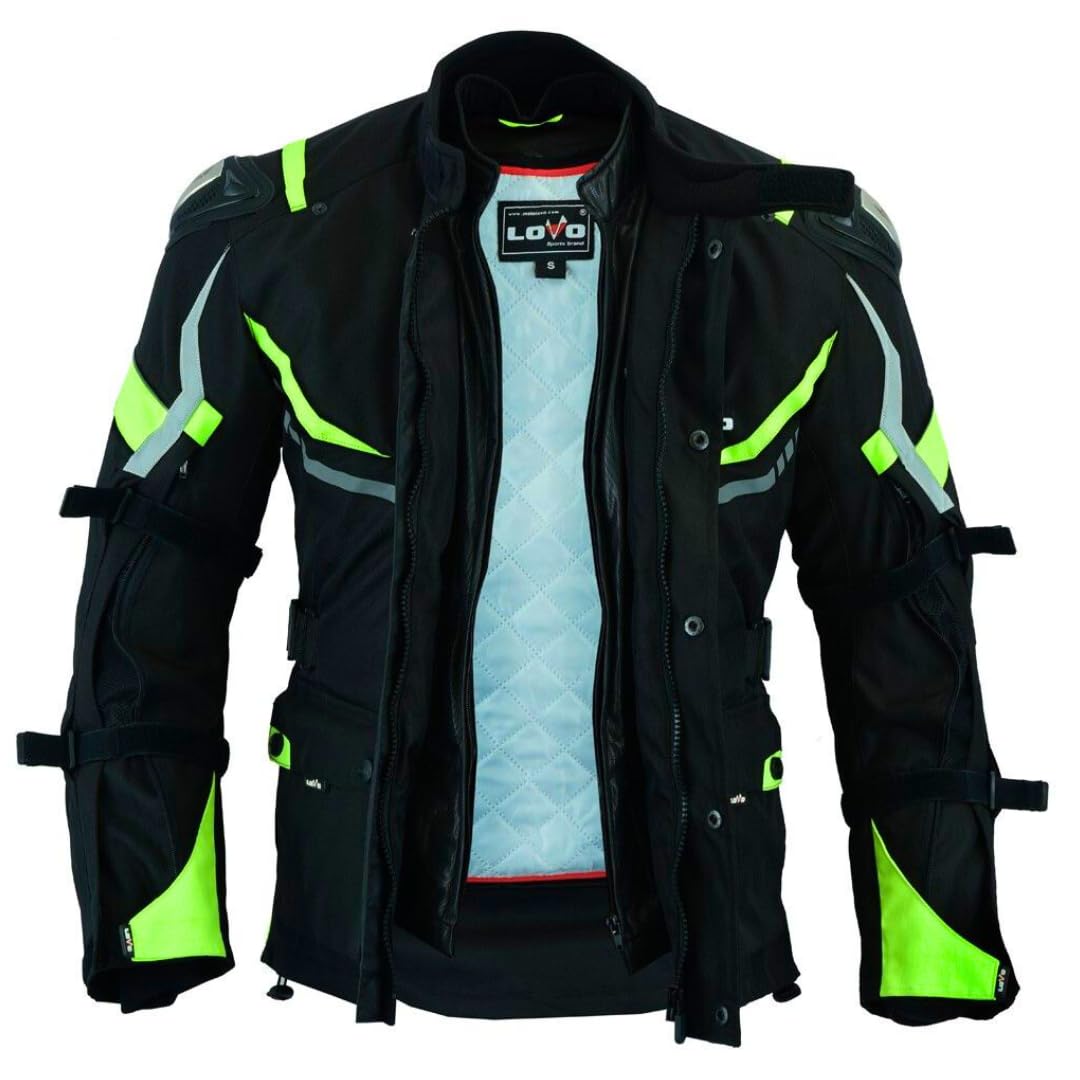 LOVO - Chaqueta Moto Tricapa 4 Estaciones Hombre - Chaqueta Moto Hombre con Protecciones Homologadas para Invierno y Verano - Cazadora de Alta Protección Longitud 3/4 - Funcionalidad y Seguridad Total
