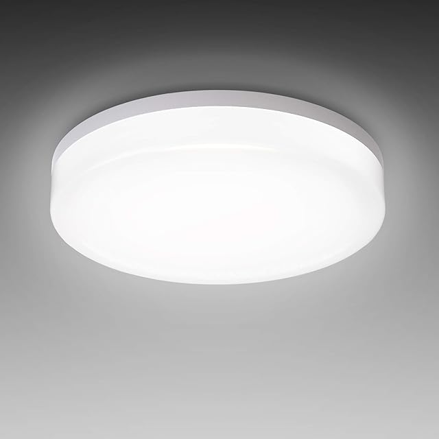 B.K.Licht lampa sufitowa LED do łazienki, w zestawie panel LED 13 W, ochrona przed bryzgami wody IP54, światło dzienne w barwie neutralnej bieli 1600 lm