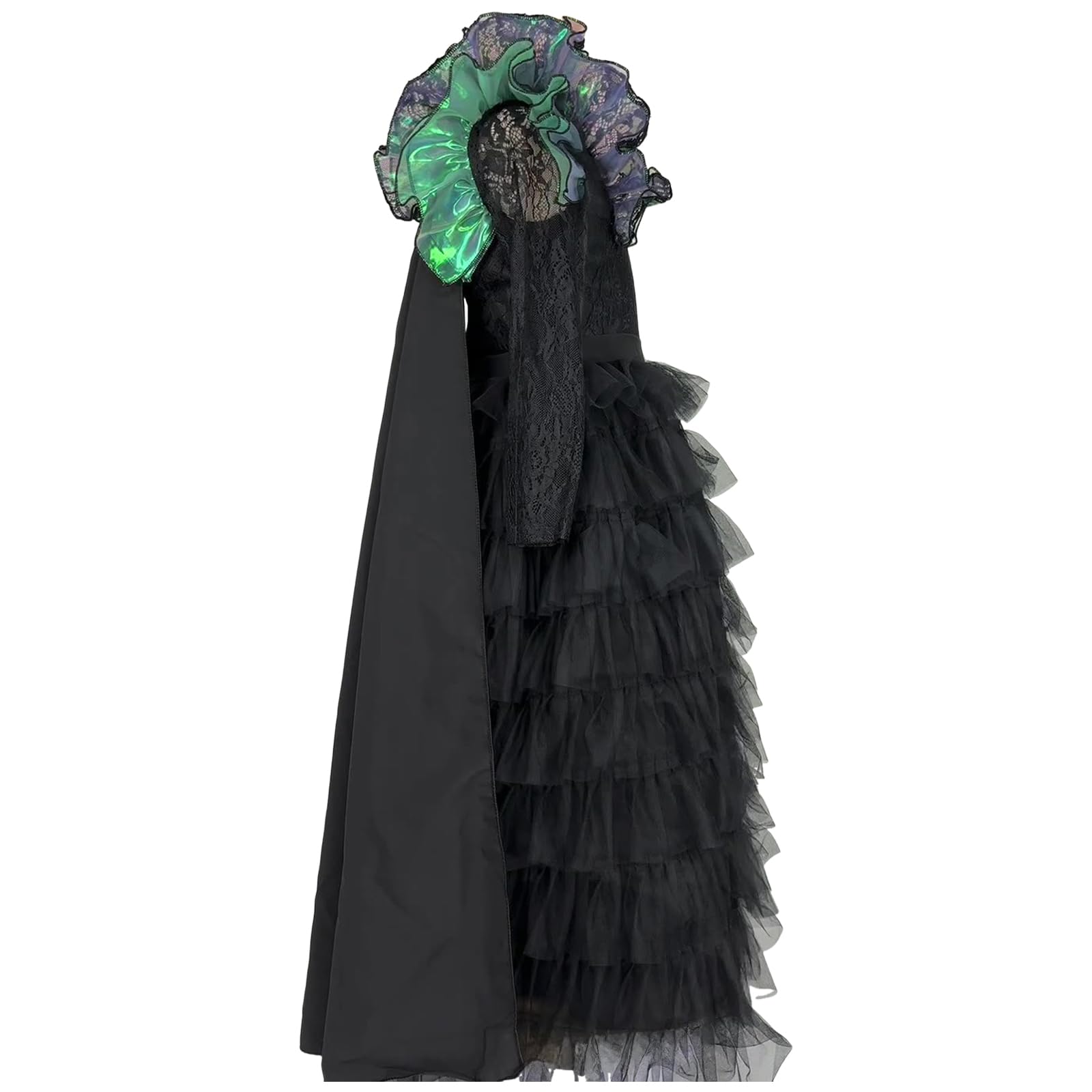 Vesstidos Larga para Niñas, Disfraz Bruja Buena, Vestido Tul de Fantasía con Capas, para Fiesta Temática, Cumpleaños Halloween Actuación y Escenario
