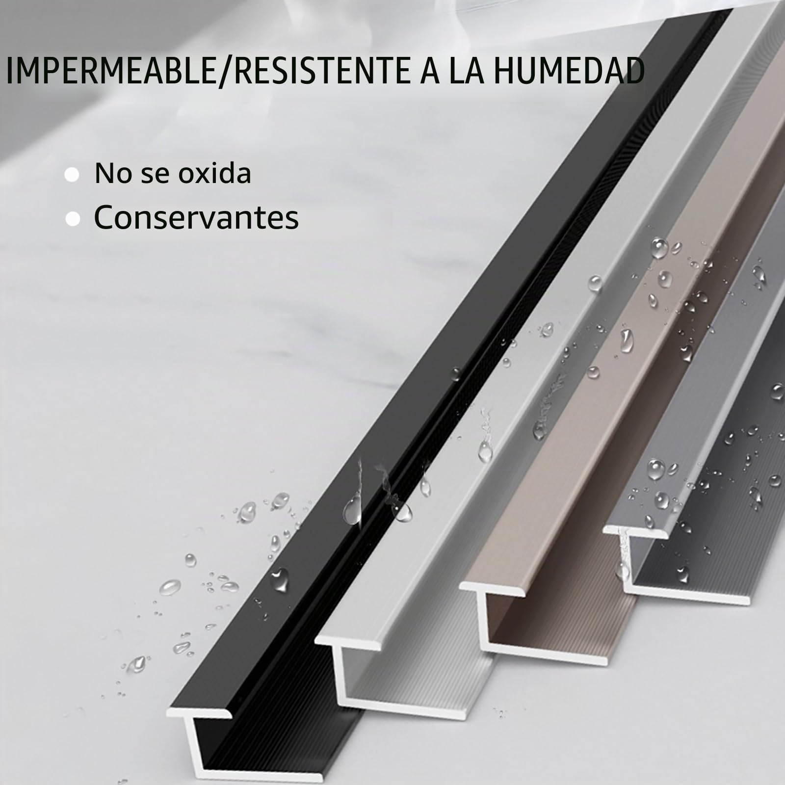 Tira De Transición Para Pisos, 135cm X 2 Piezas, Riel De Transición Para Baldosas, Laminado, Madera, Alfombra PVC, Reductor Estrecho, Tira De Umbral Para Pisos De Cerámica Y Madera(Silver,H:11