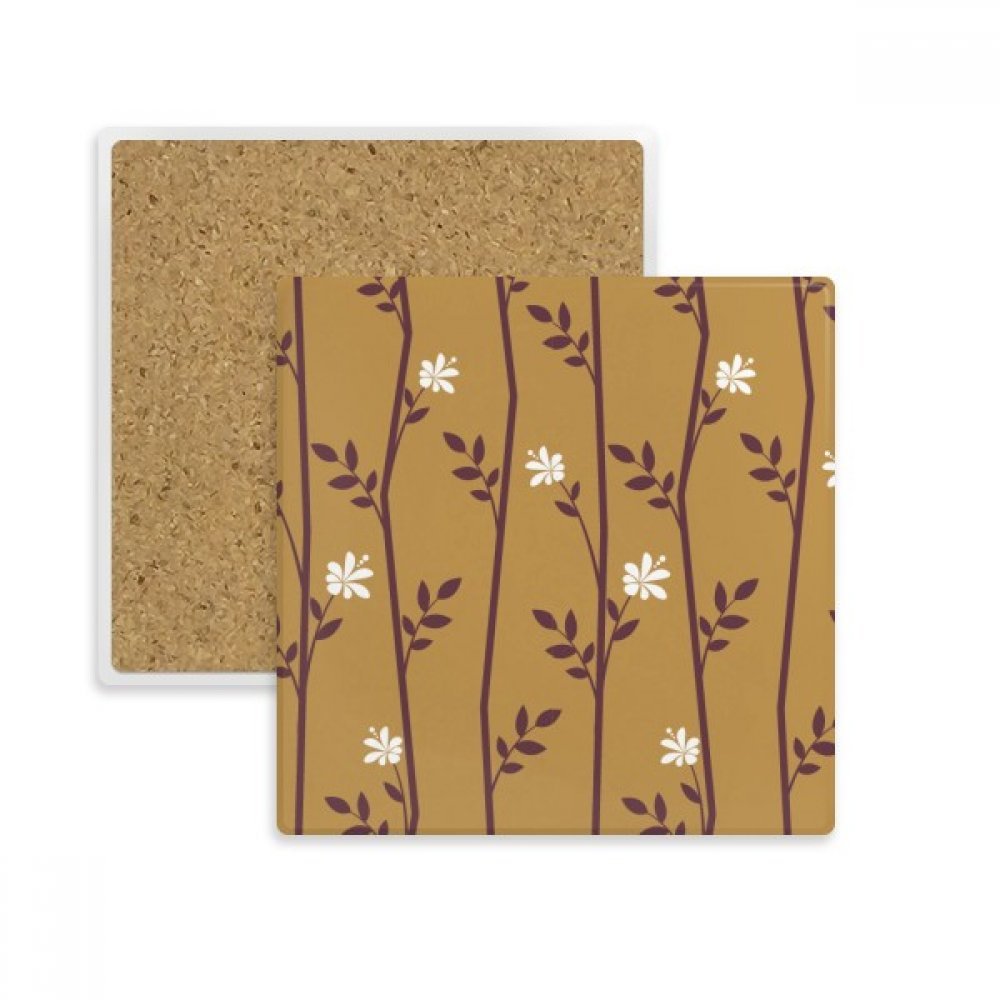 Coaster carré en pierre absorbante au motif de fleurs classiques multicolores