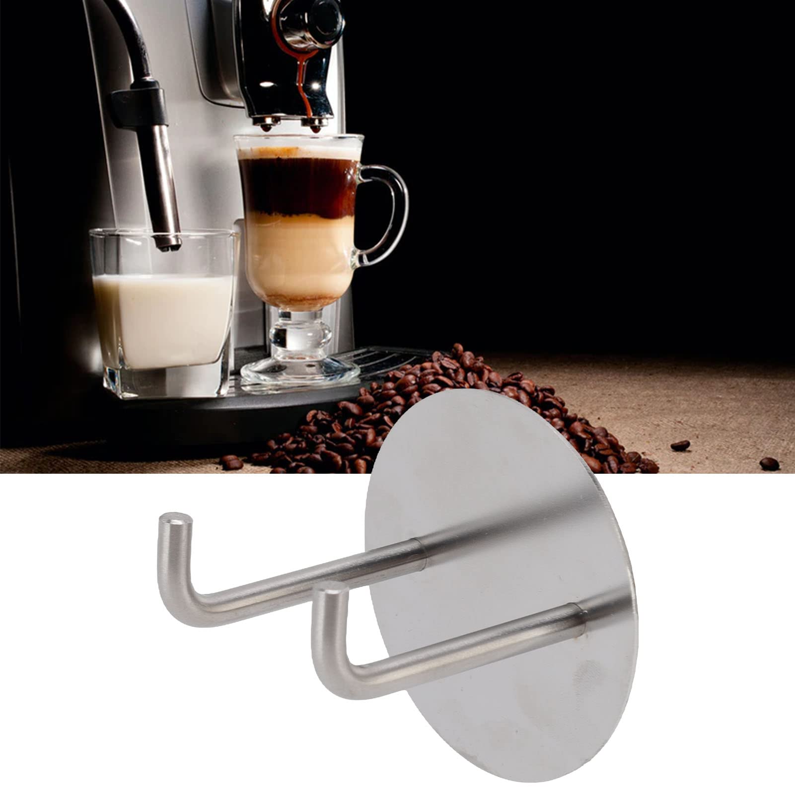 Portafiltro Per Caffè A Parete In Acciaio Inox - Gancio Autoadesivo Per Manico Caffettiera - 2