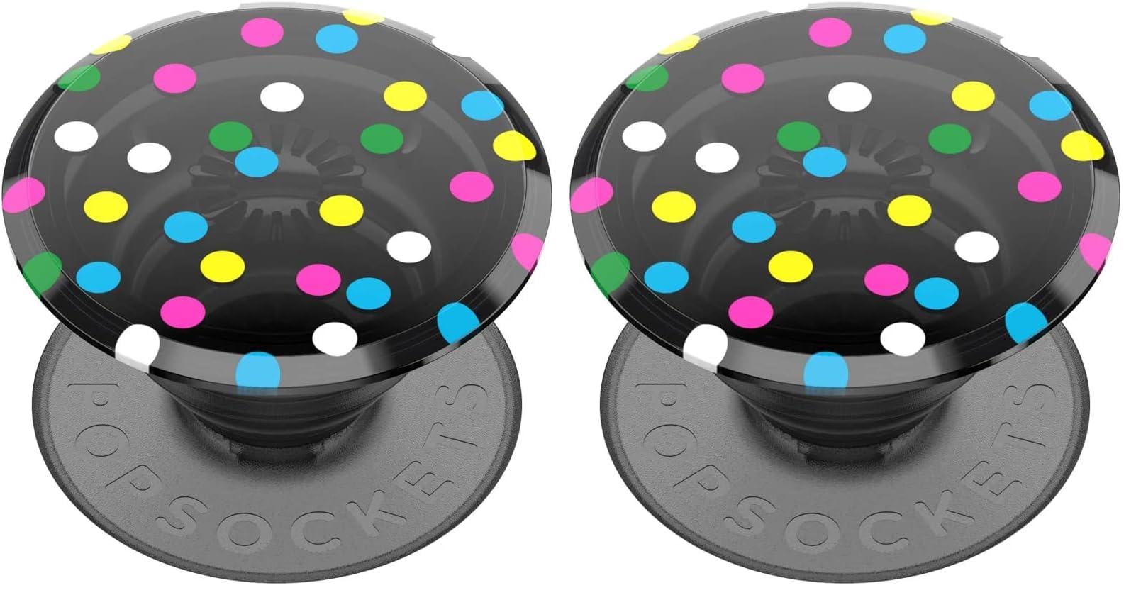 PopSockets Translucent Phone Grip with Expanding Kickstand, PopSockets for Phone, Translucent PopGrip - Black Disco (Pack of 2)