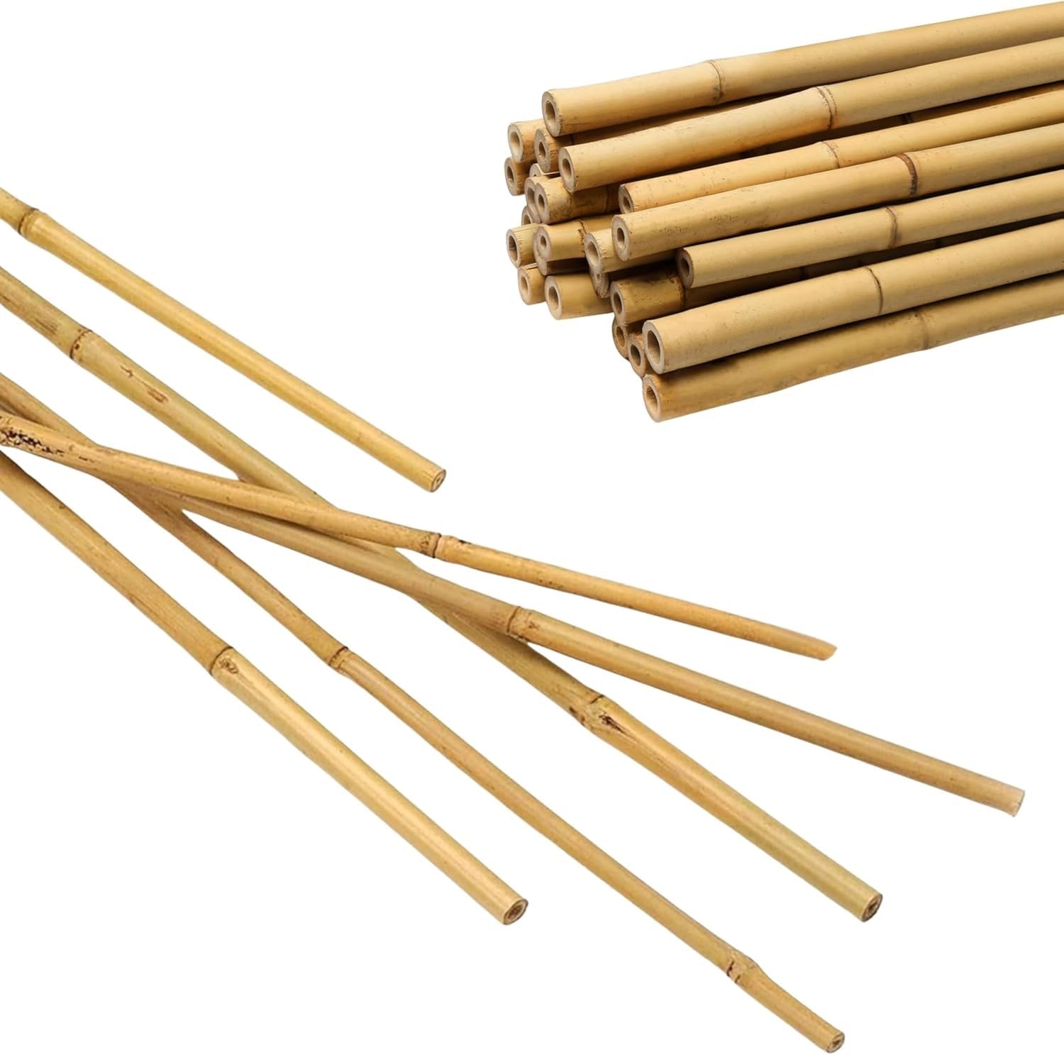 Bamboo Canes for Garden Plants – Pack of 20 Natural Bamboo Stakes – Strong & Durable Support for Flowers, Vegetables & Climbers