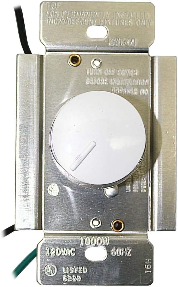 Cooper Wiring Device RI101-W 1000 Watt Rotary Dimmer White