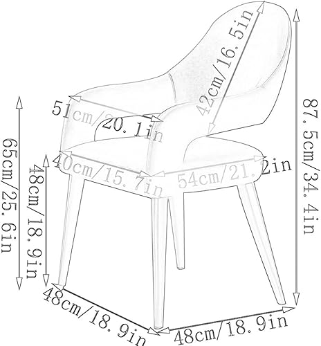 Miniatura 3 de IIOCHA Juego de 6 sillas de cocina de cuero con patas de metal de hierro para el hogar y restaurantes comerciales color marrón oscuro