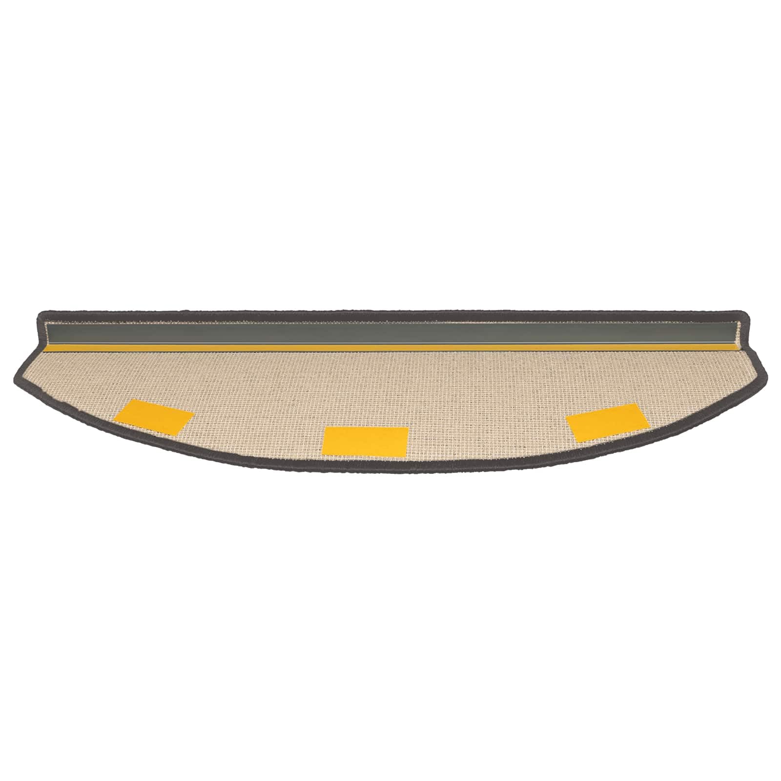 Mangloder Lot de 15 protections d'escalier autocollantes, demi-cercles, gris foncé, en velours 100 % polypropylène, 80 x 24,5 cm, antidérapants, insonorisants, lavables pour escaliers en bois