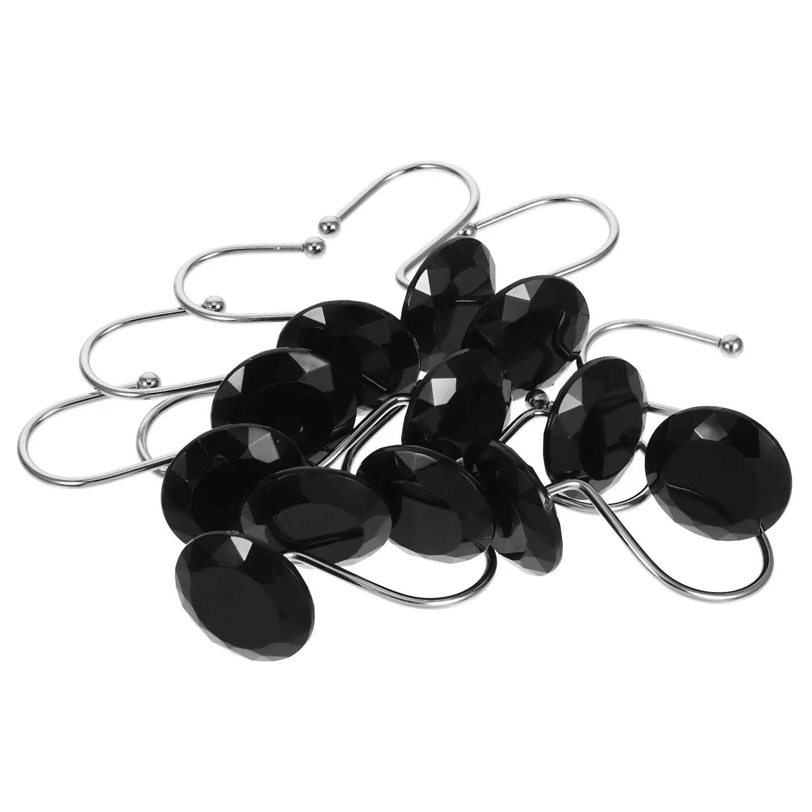 Anelli per Tenda da Doccia Ganci for tende da doccia 12 pezzi | Anelli in metallo acrilico facili da scorrere su qualsiasi asta. Ampia compatibilità for tende pesanti e leggere