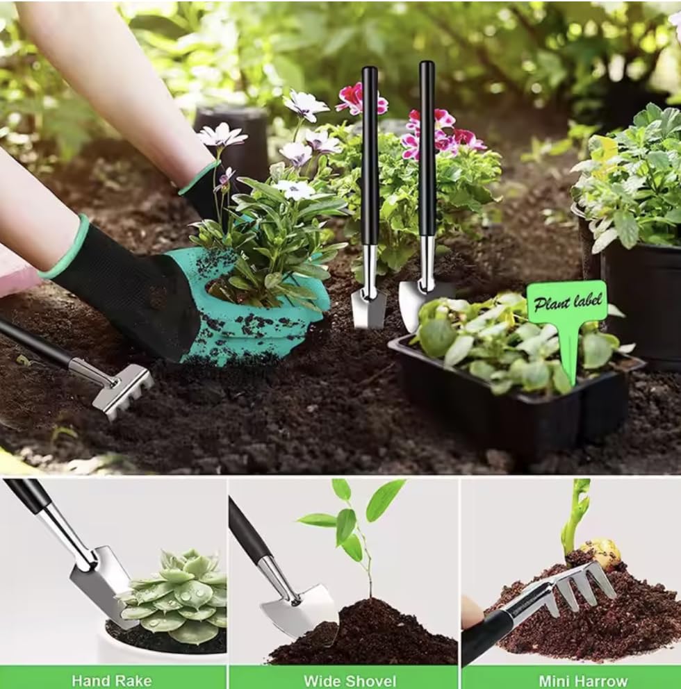 SeedsAlp Ensemble d'outils pour bonsaï, 24 pièces, kit de transplantation de plantes avec sac de rangement pour jardin robuste