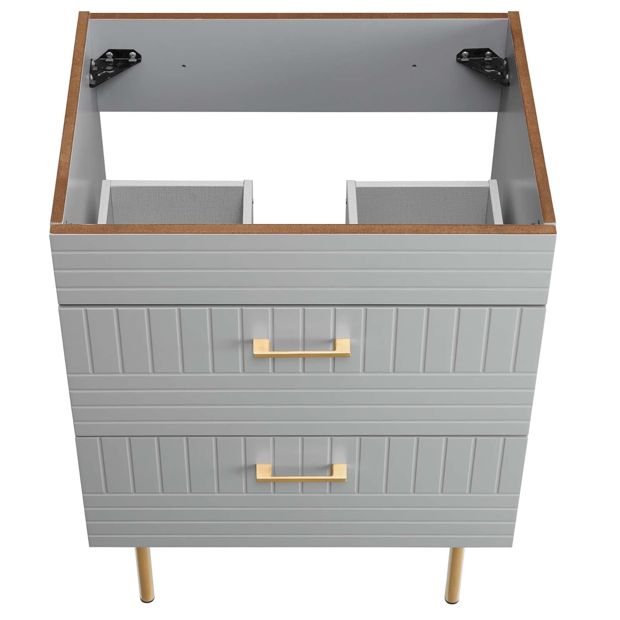 Modway Daybreak 23.5" Particleboard MDF Wood and Metal Bathroom Vanity in Gray