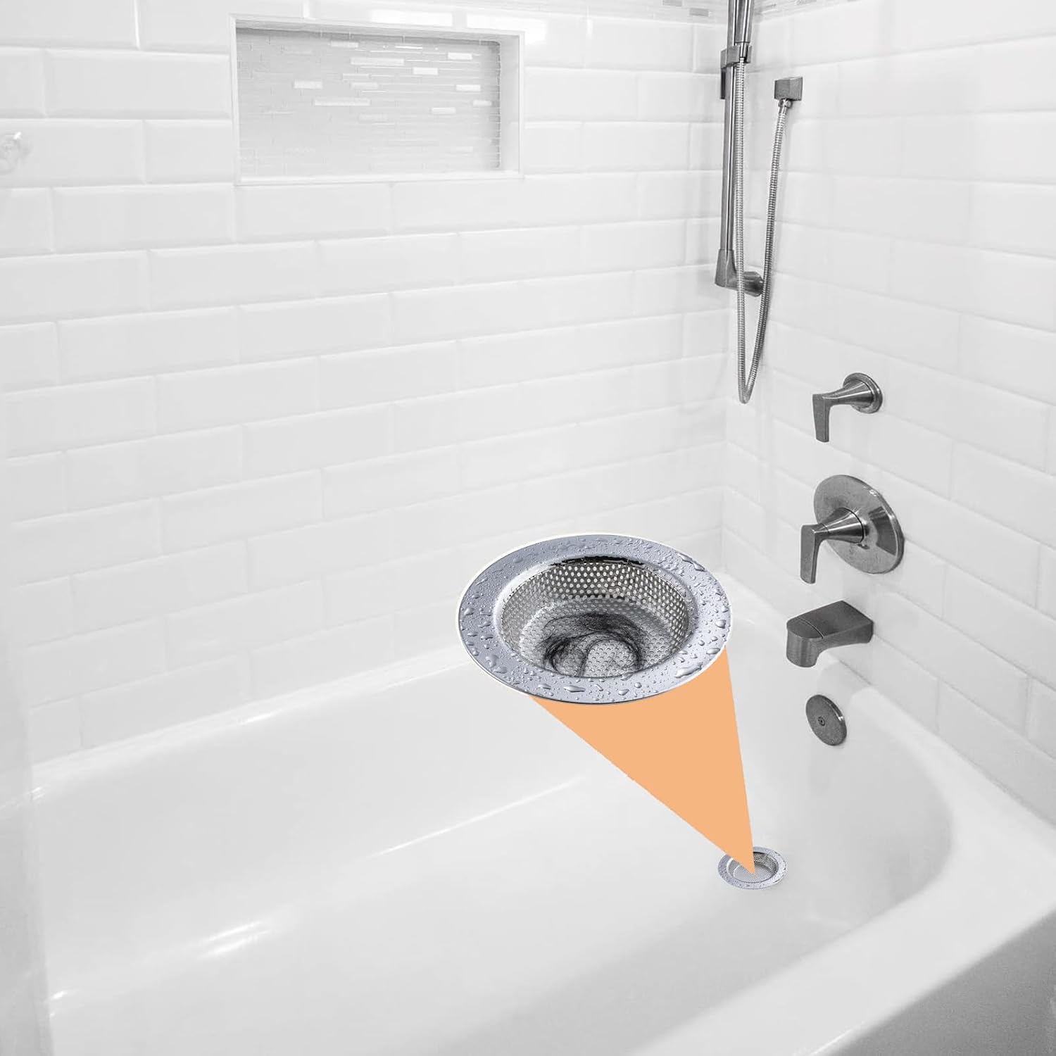 2 Pcs Kitchen Sink Strainers Applicable to Most Sink Drain Baskets, Featuring an Upgraded Double-Layer Safe Design (Outer Diameter: 4.5 Inch)