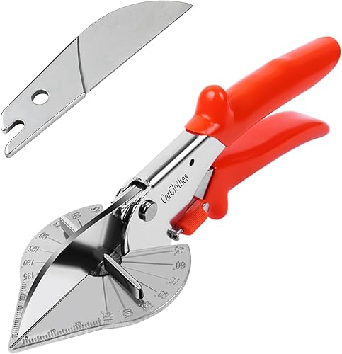 CarClothes Tijeras de inglete profesionales de múltiples ángulos (naranja), con una cuchilla de repuesto, herramientas de electricista, corte de
