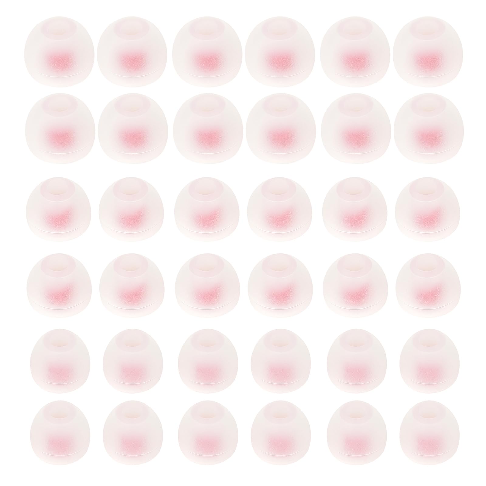LOXICEN 36 Pcs Earbud Tips - Replacement Ear Covers, Silicone Ear Tips for Bluetooth Earphones (3.8mm-5.5mm), Transparent & Red, SML
