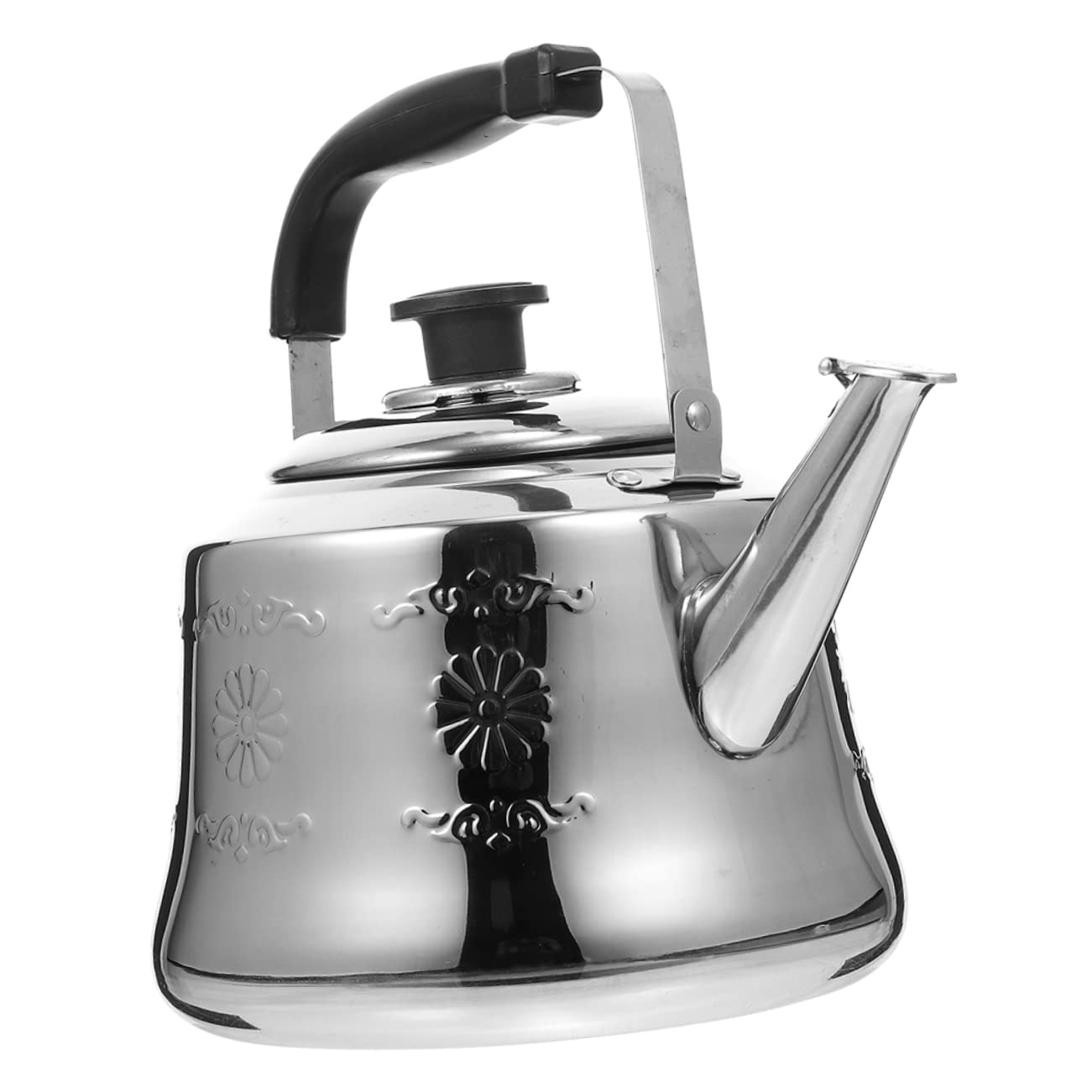 Ciieeo Ergonomic Handle Tea Kettle Stovetop Stainless Steel Whistling Home Daily Use