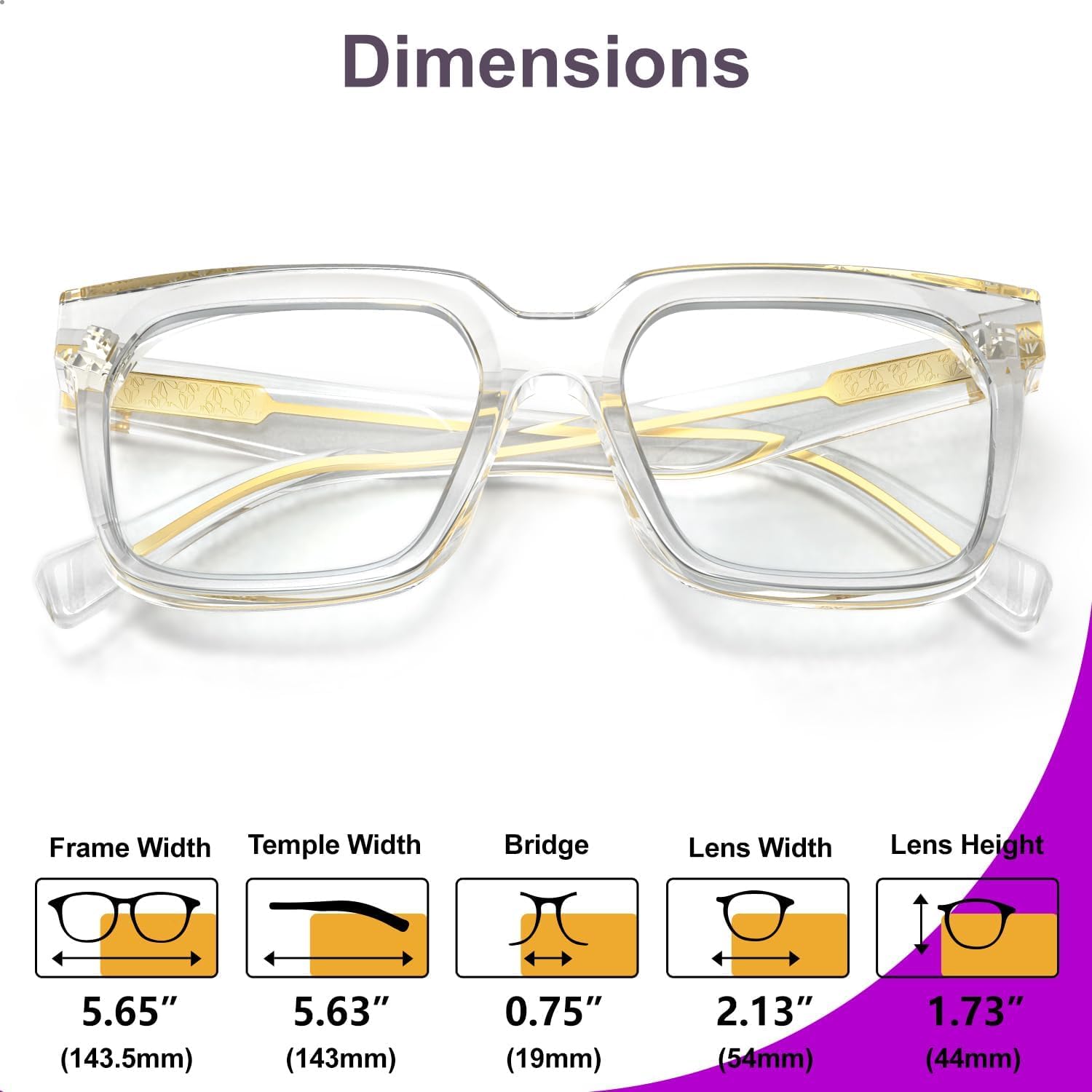 VISOONE Rectangle TR90 - Gafas de ordenador con bloqueo de luz azul para mujeres y hombres Cougar