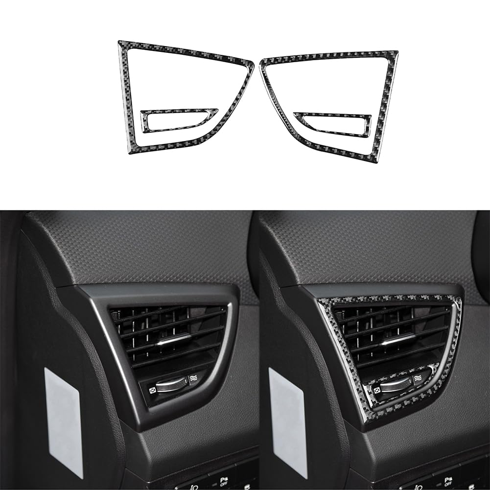 Car Dashboard Air Vent Outlet Premium Real Carbon Fiber Sticker Decal Compatible with Hyundai Veloster 2012 2013 2014 2015 2016 2017 Black Accessories
