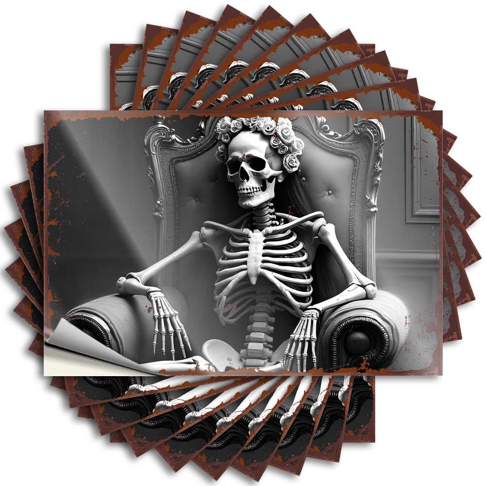 Sticker Book Life Case Happy Halloween Spooky Halloween Skulls - No Residue Decals for Travel(8X12CM)