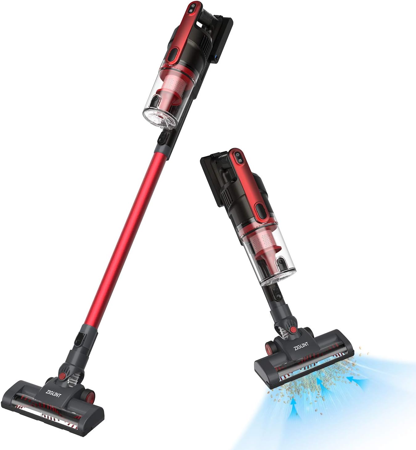Z5 Ultra Lightweight Cordless Stick Vacuum Cleaner Long Run Time and Powerful Suction for Pet Hair Carpet Hardwood Floor Sofa, with Large Dust Cabin, 180ยฐ Rotatable Head, 3 Attachments and Wall Mount