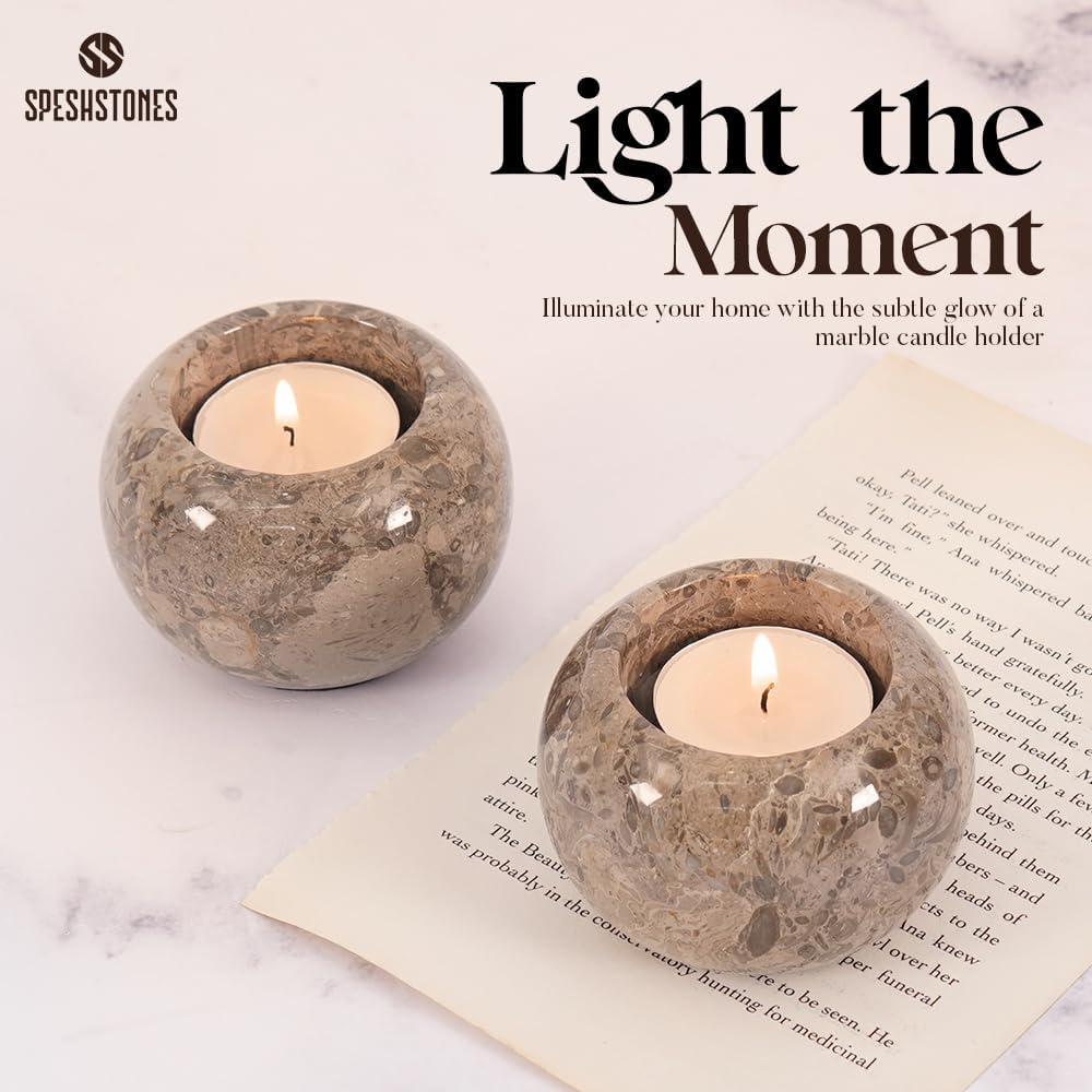 Marble Tea Light & Votive Candle Holders 3 Inch