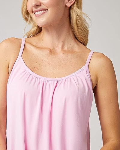 Vista 4 de 32 DEGREES Camiseta de tirantes para mujer, drapeada, con copa integrada