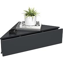 VCM Usal S Wooden Wall Drawer Nightstand Wall Shelf Corner Shelf Drawer Console Anthracite
