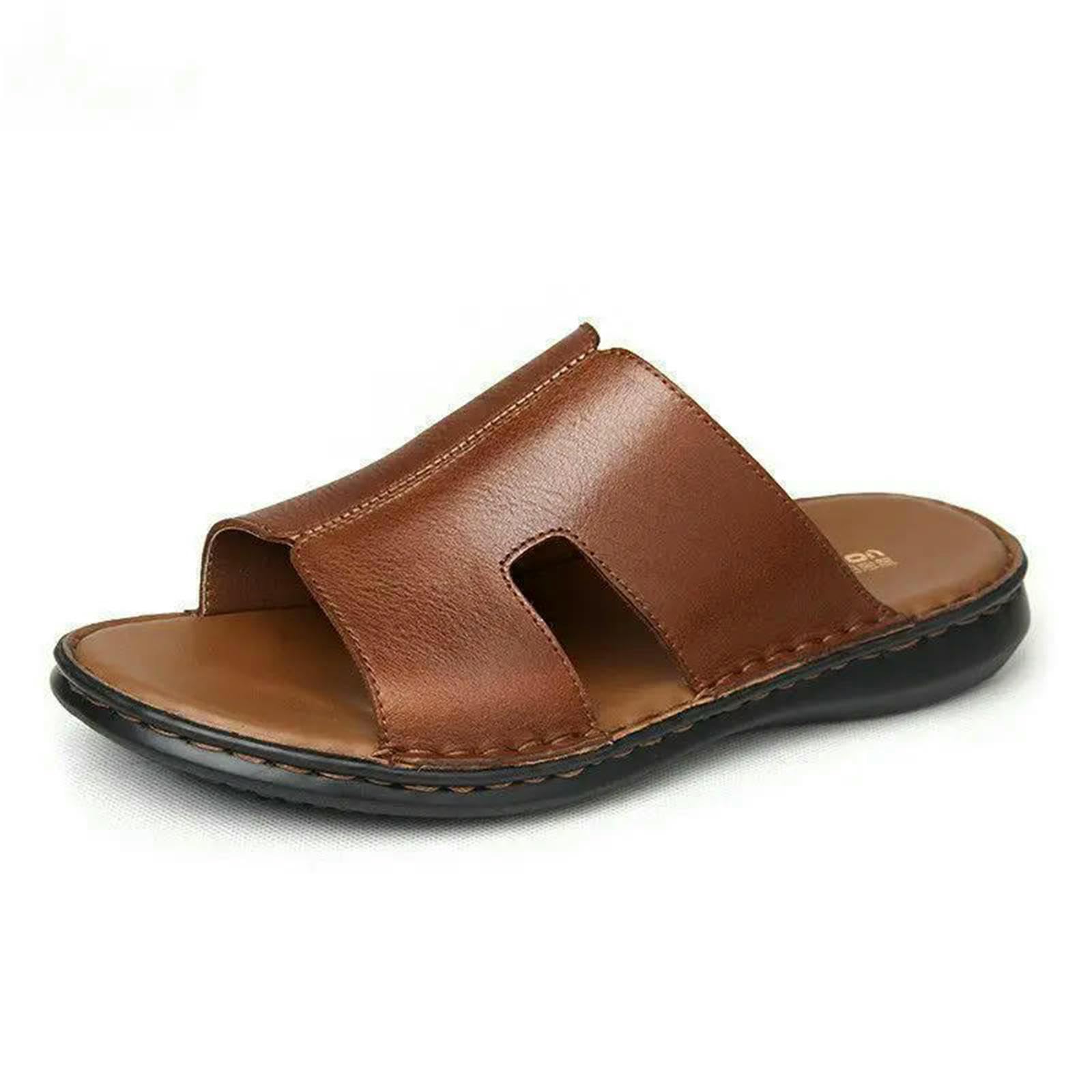 Claquette Hommes Slippers Masculins Summer Wear Non Glissé Les Tongs, Chaussures Masculines Homme-2-40