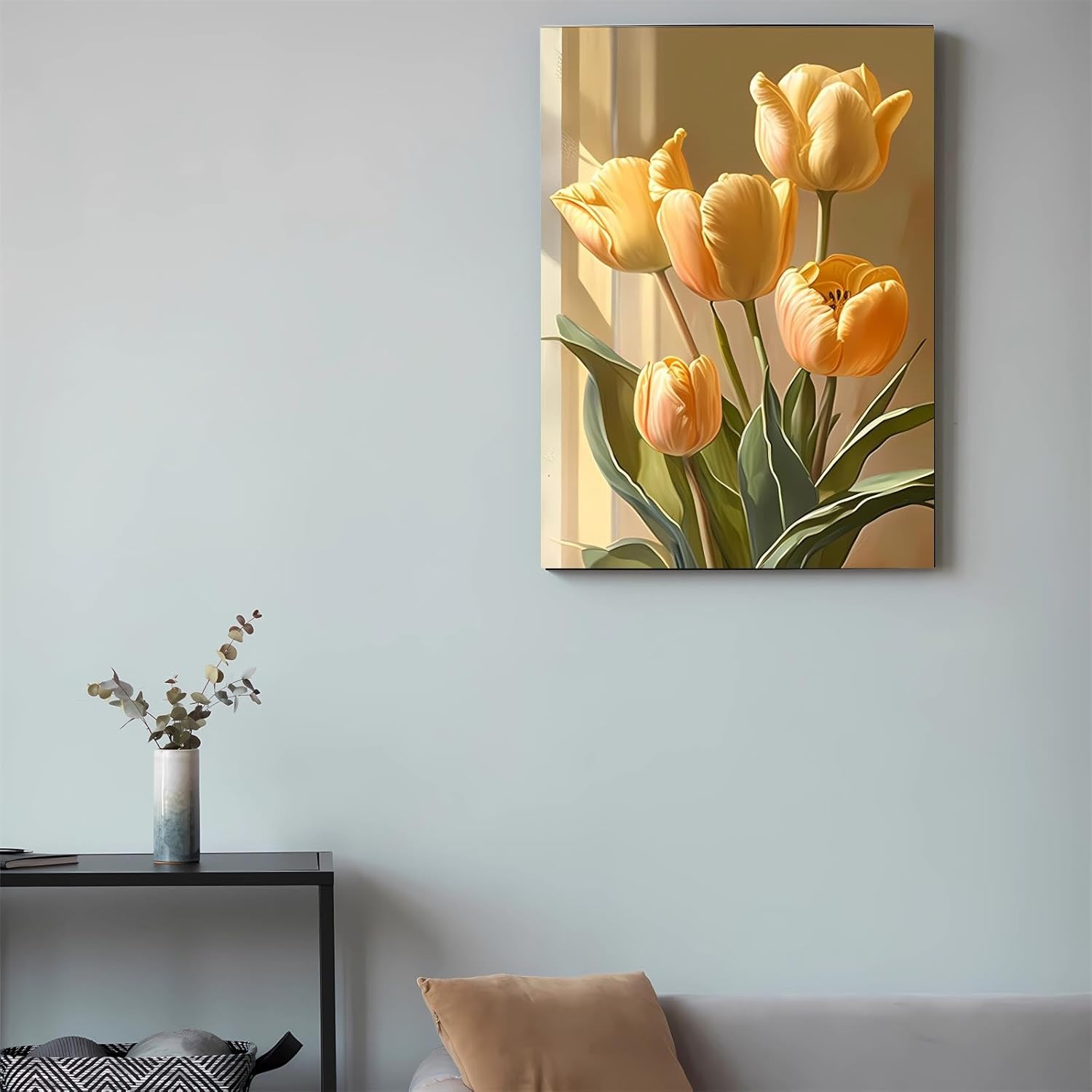 Worihut 5D Diamond Painting Kits 16x24 Inch Round Full Drill Tulips Diamond Art Kits for Adults, Handmade Gifts for Home Wall Decor