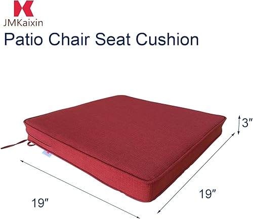 Miniatura 9 de JMKaixin Cojín para silla de patio, 19 x 19 pulgadas, impermeable, para exteriores, para muebles de patio, jardín, sofá, silla, con correas