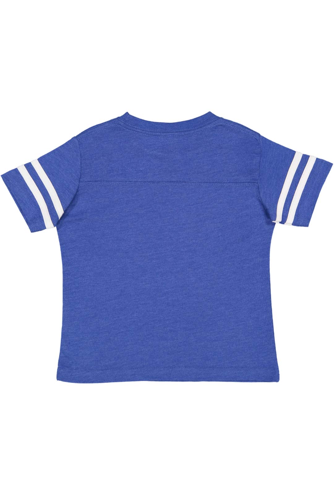 RABBIT SKINS Toddler Fine Jersey Short Sleeve Football Tee, Vintage Royal/Blended White, 2T