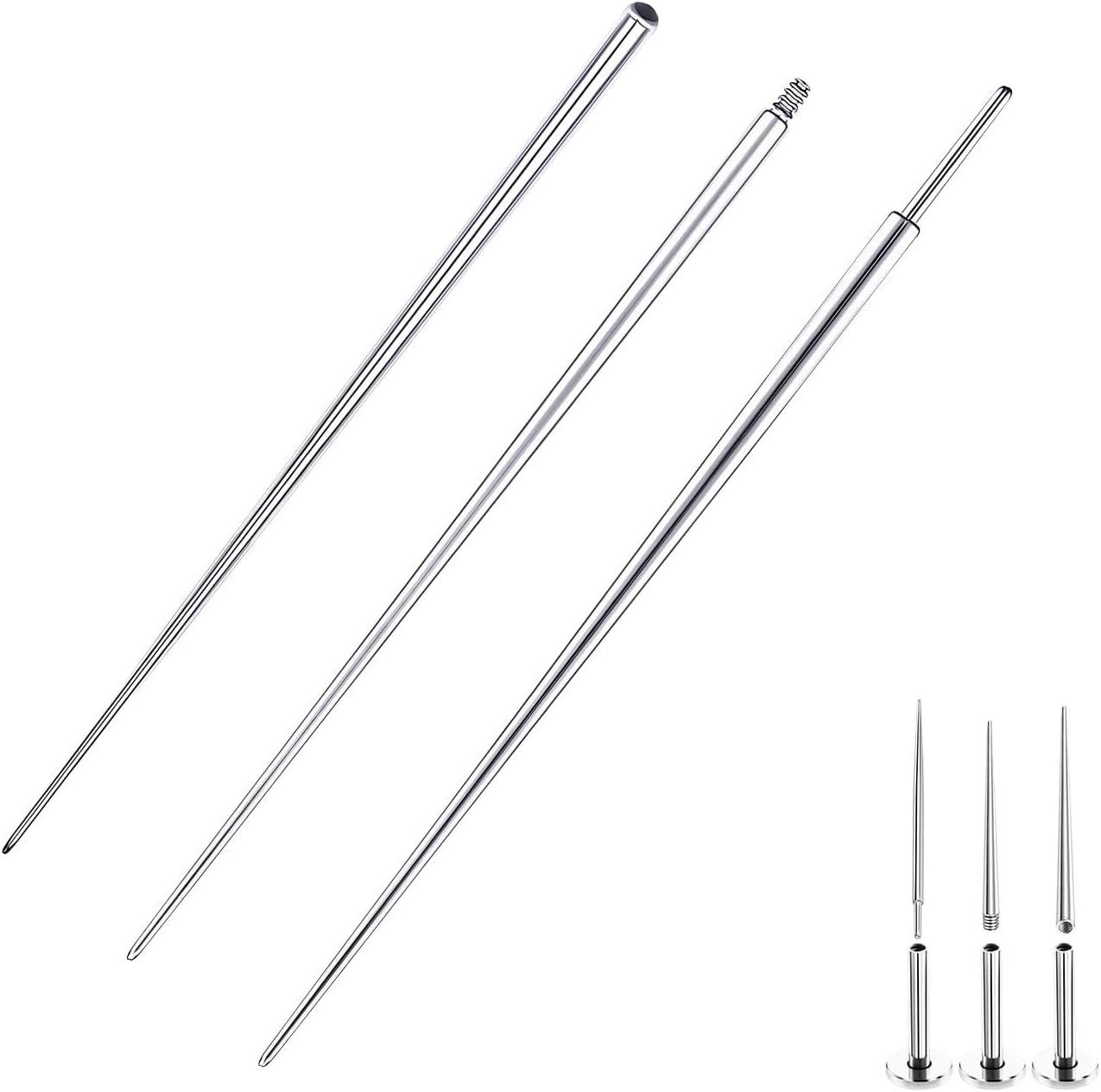 Piercing Taper Kit, 3 Pcs Ear & Nose Piercing Tool, 14G-18G Taper for Jewellery