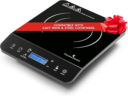 Placa de cocción de inducción portátil - Placa de inducción de un solo quemador - Segura de calentamiento rápido para cocina gourmet - Diseño