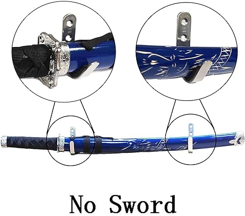 Miniatura 4 de Pmsanzay Estante de exhibición de espadas, soporte de pared para espadas, soporte de espada, soporte de espada, ganchos colgantes para