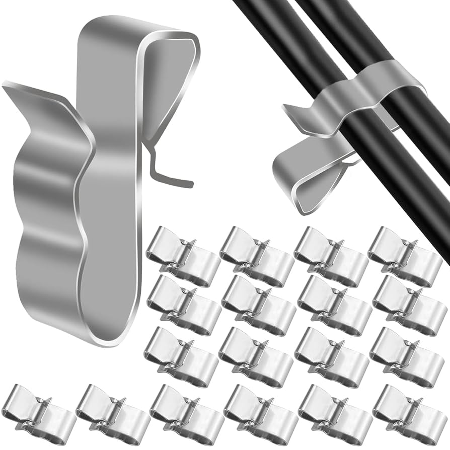 50 Clips Câbles Acier Inoxydable | Fixation Panneau Solaire Remorque | Gestion Fils