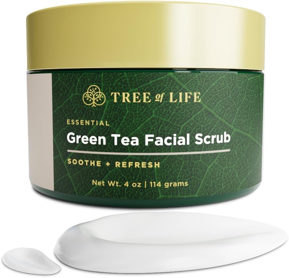 Tree of Life Beauty Exfoliating Facial Scrub with Antioxidants | Face Scrub with Green/White Tea Extract, 4 Oz