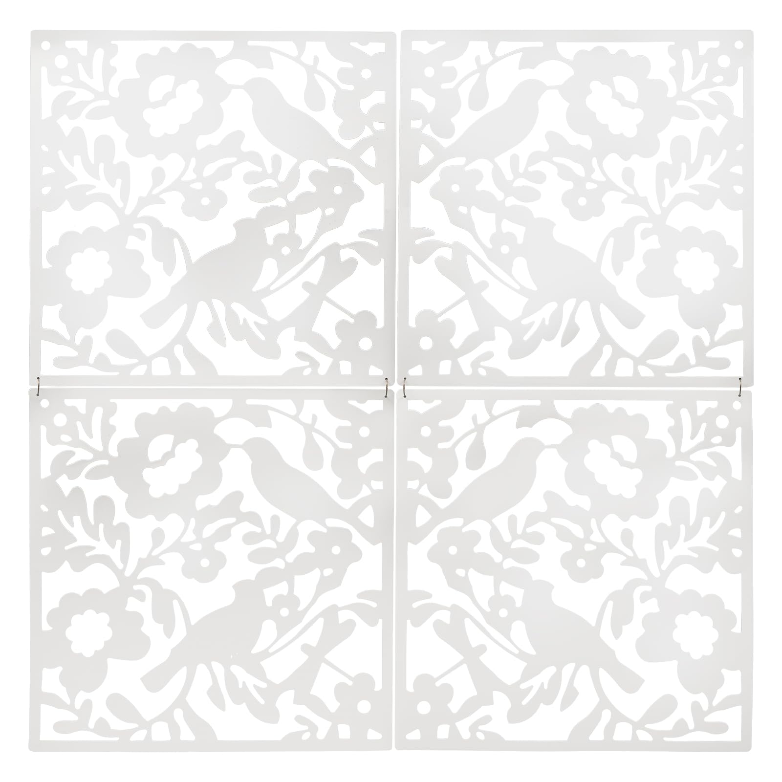 12 divisori sospesi, 40 x 40 cm, divisori per ambienti fai da te, protezione per la privacy, paravento, divisorio per la decorazione di interni, soggiorno, sala da pranzo, camera da letto (bianco)