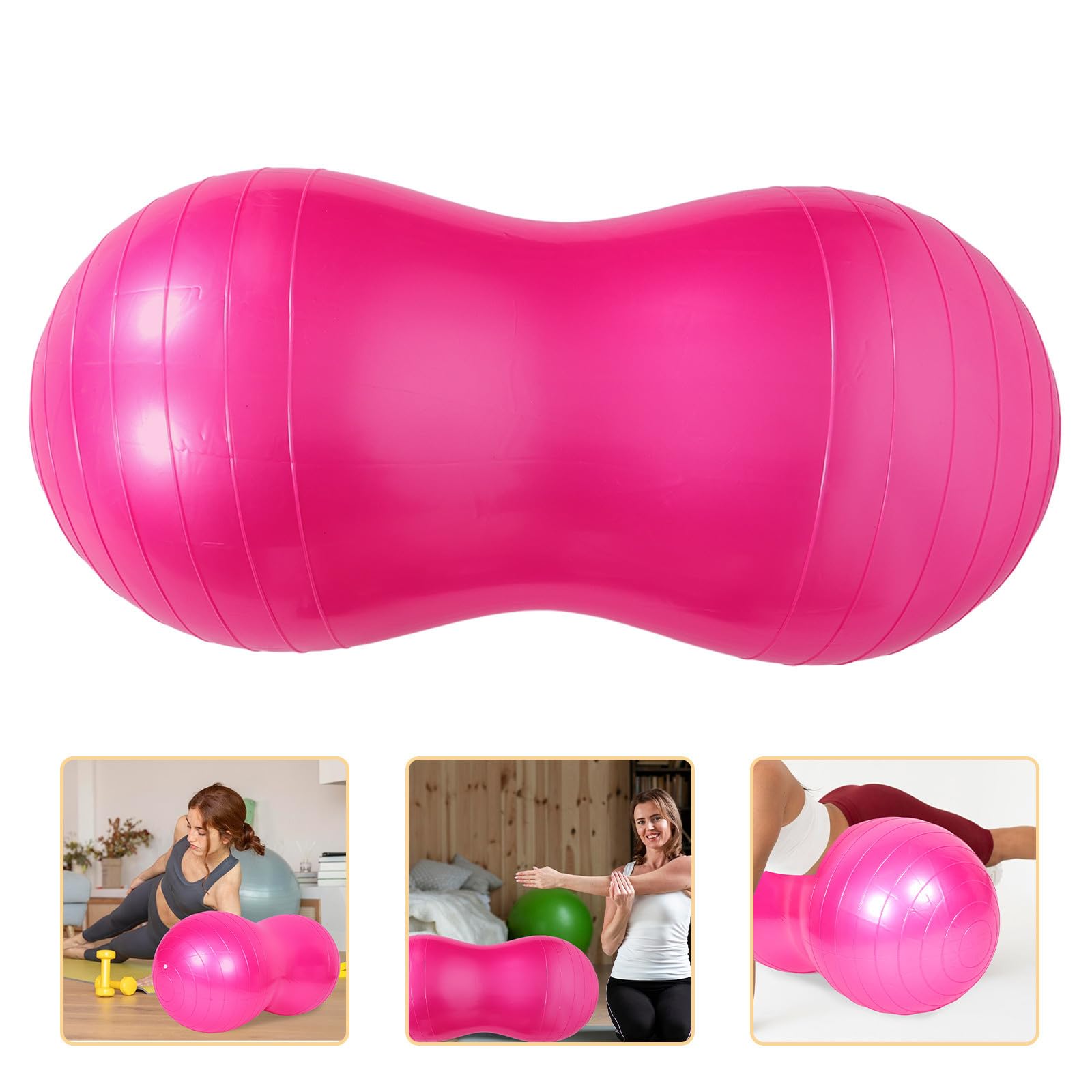 HEALLILY Pelota de Yoga con Forma de Maní para Embarazadas, Balón de Fitness Portátil de PVC con Bomba para Ejercicio en Casa y Pilates