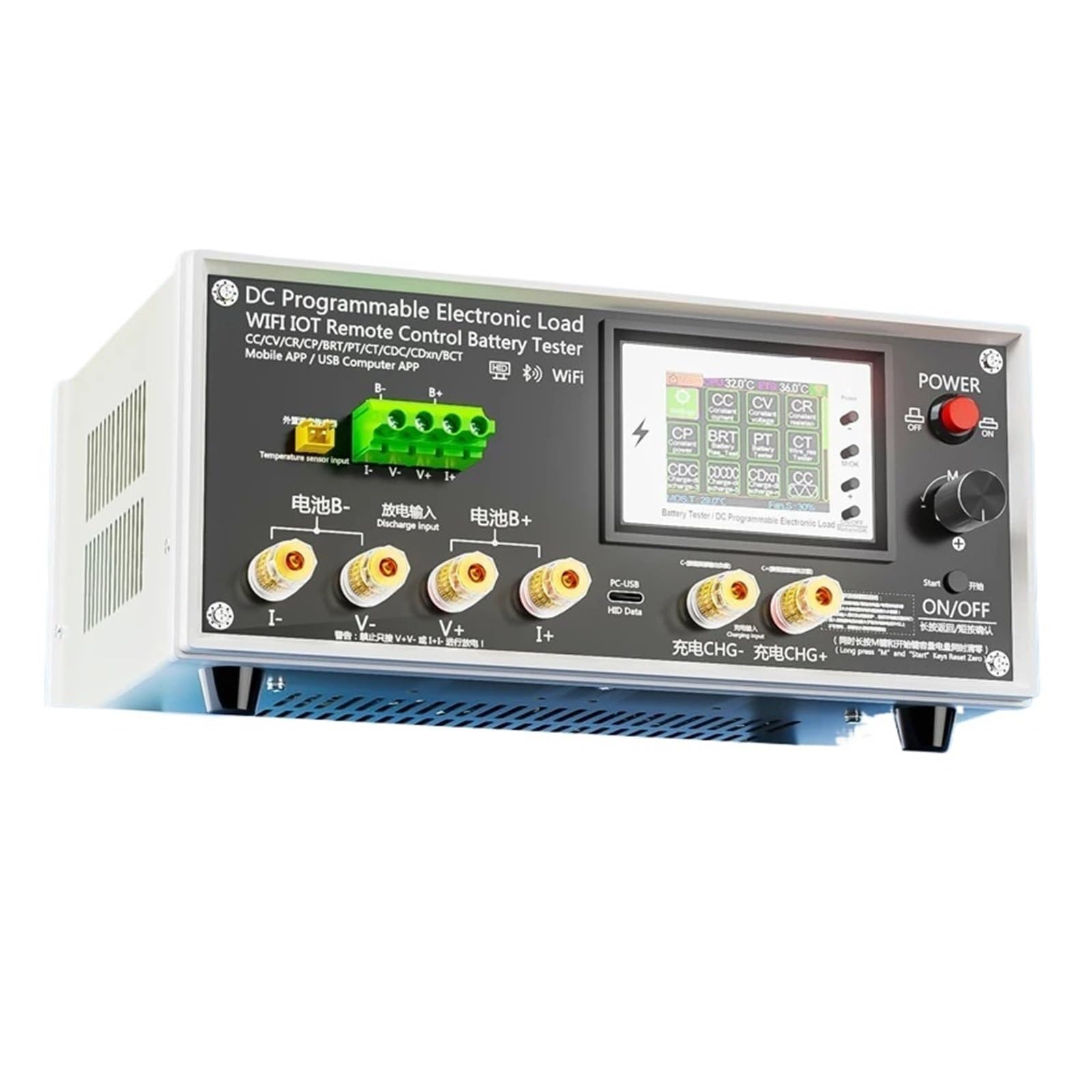 600 W WiFi Tuya 200 V 50 A DC Elektroniczny tester obciążenia USB, wysoka dokładność pomiaru pojemności akumulatora, narzędzia do ładowania i rozładowywania Pomiar rezystancji(BW600-DK-600W)