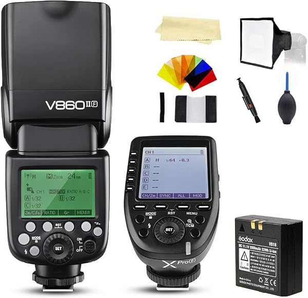 Godox V860II-F TTL 2.4G Sincronización de alta velocidad 1/8000s GN60 Batería de iones de litio Flash Speedlite Light Compatible para cámaras Fujifilm y Godox XPro-F Transmisor de disparador de flash inalámbrico 🥇✔️ ® A Pedido 🏆™