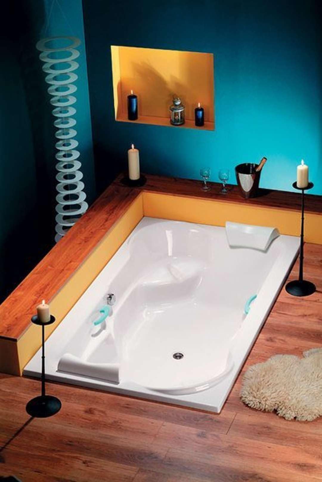 Vasca da bagno Duo 200 x 120 cm, acrilico in bianco completo con vasca piedi e parete verankerung