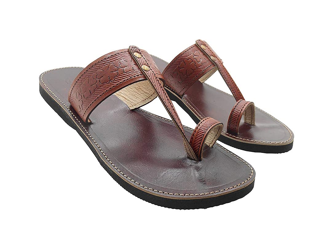 clbohara Womens kolhapuri Pure Brown Color Leather Rexo Rubber Sole Flat Slipper 1299-10 (B09CGQT1BB) Amazon Price History, Amazon Price Tracker