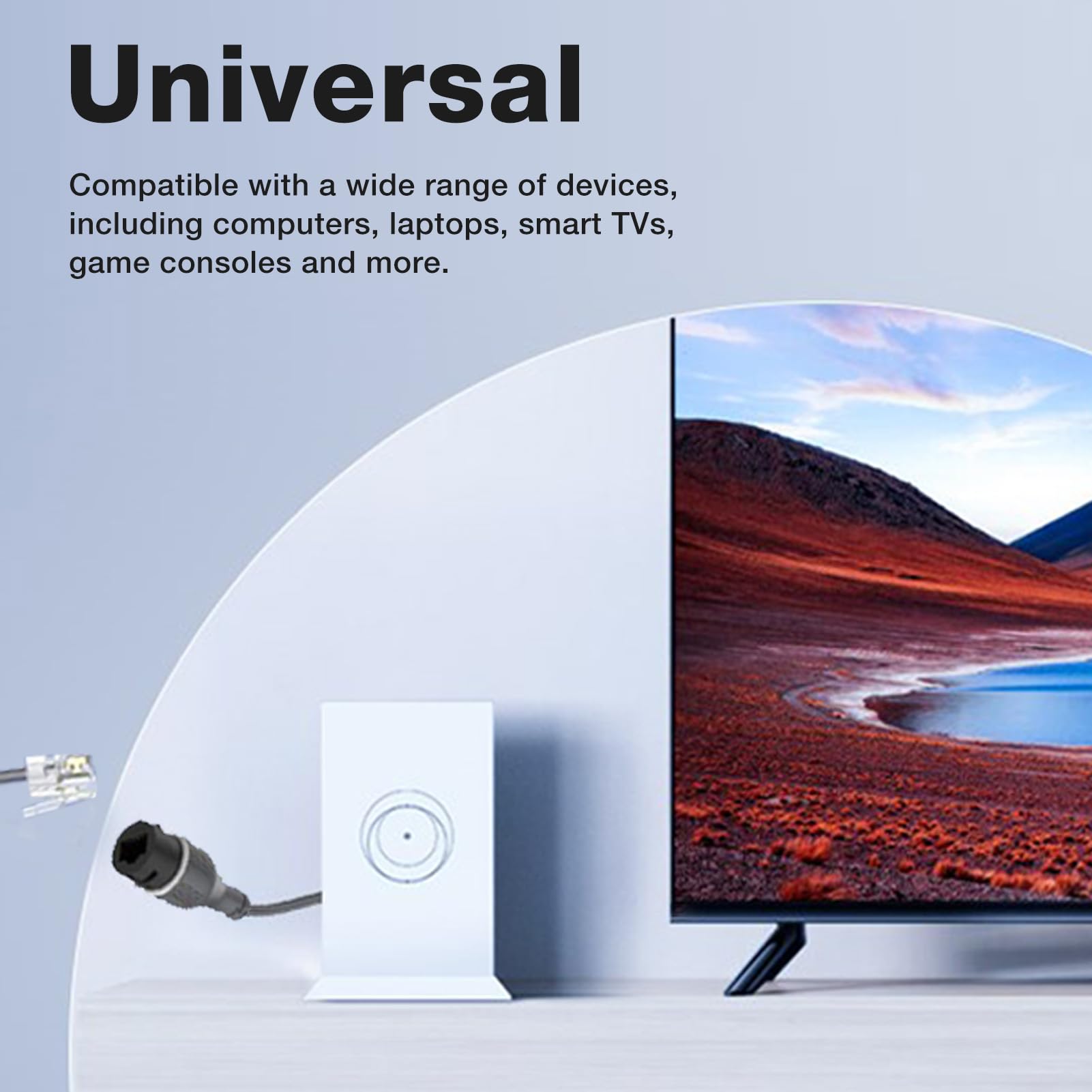 RJ45 Female Satellite Cable, 1200Mbps Indoor/Outdoor Cable Connector for V2 Gen2 Rectangular Satellite, Computers, Laptops, Smart TVs and More (0.5M)