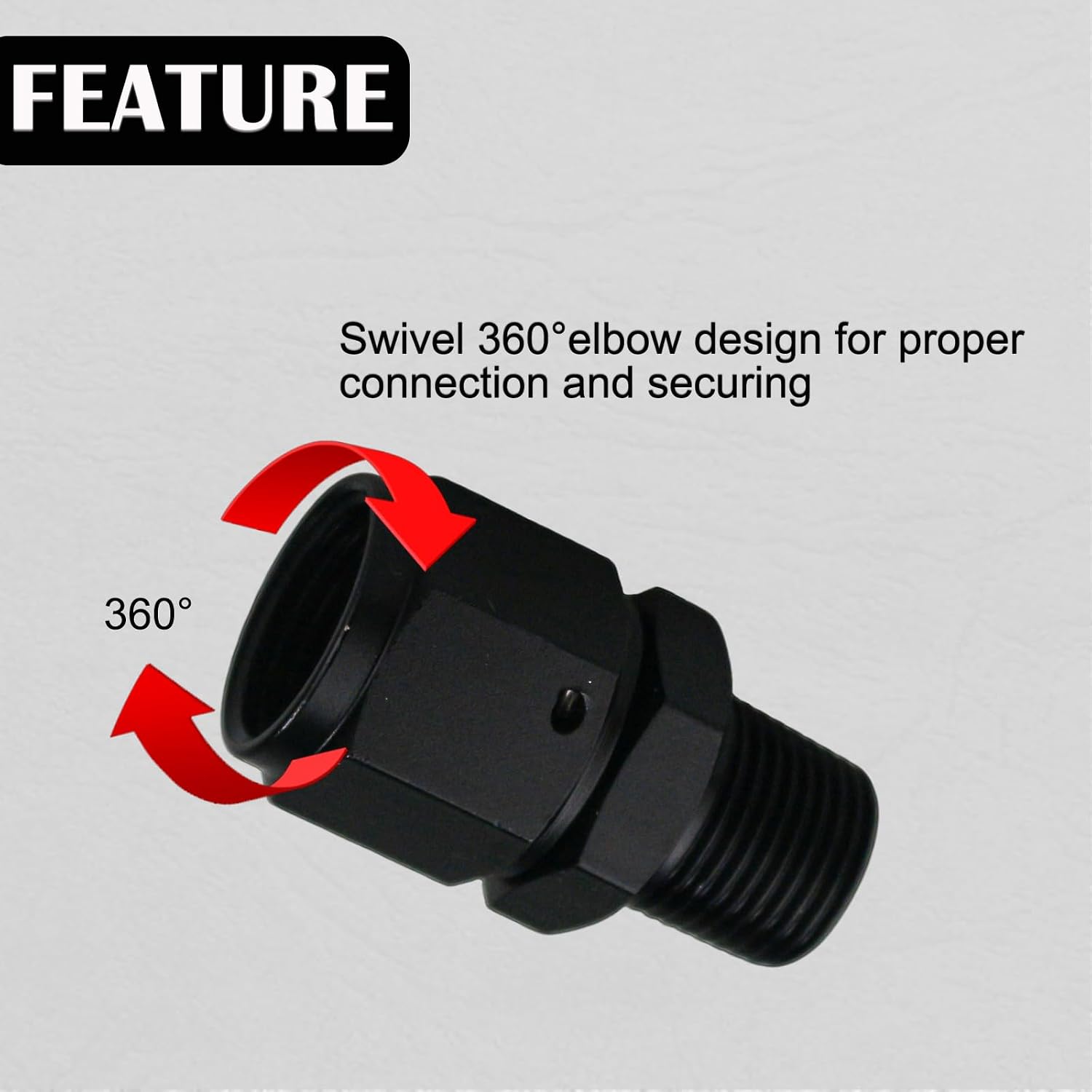 6AN Female Swivel to 1/4-18 NPT Male Adapter Fitting Aluminum, Pack of 2